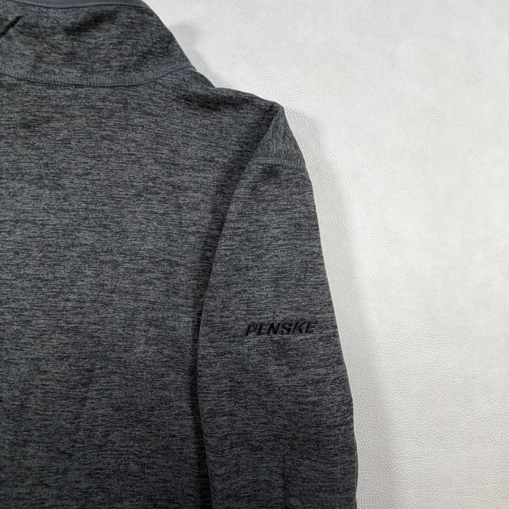 The North Face Mens Large Skyline Full Zip Fleece Jacket Dark Gray Penske Logo